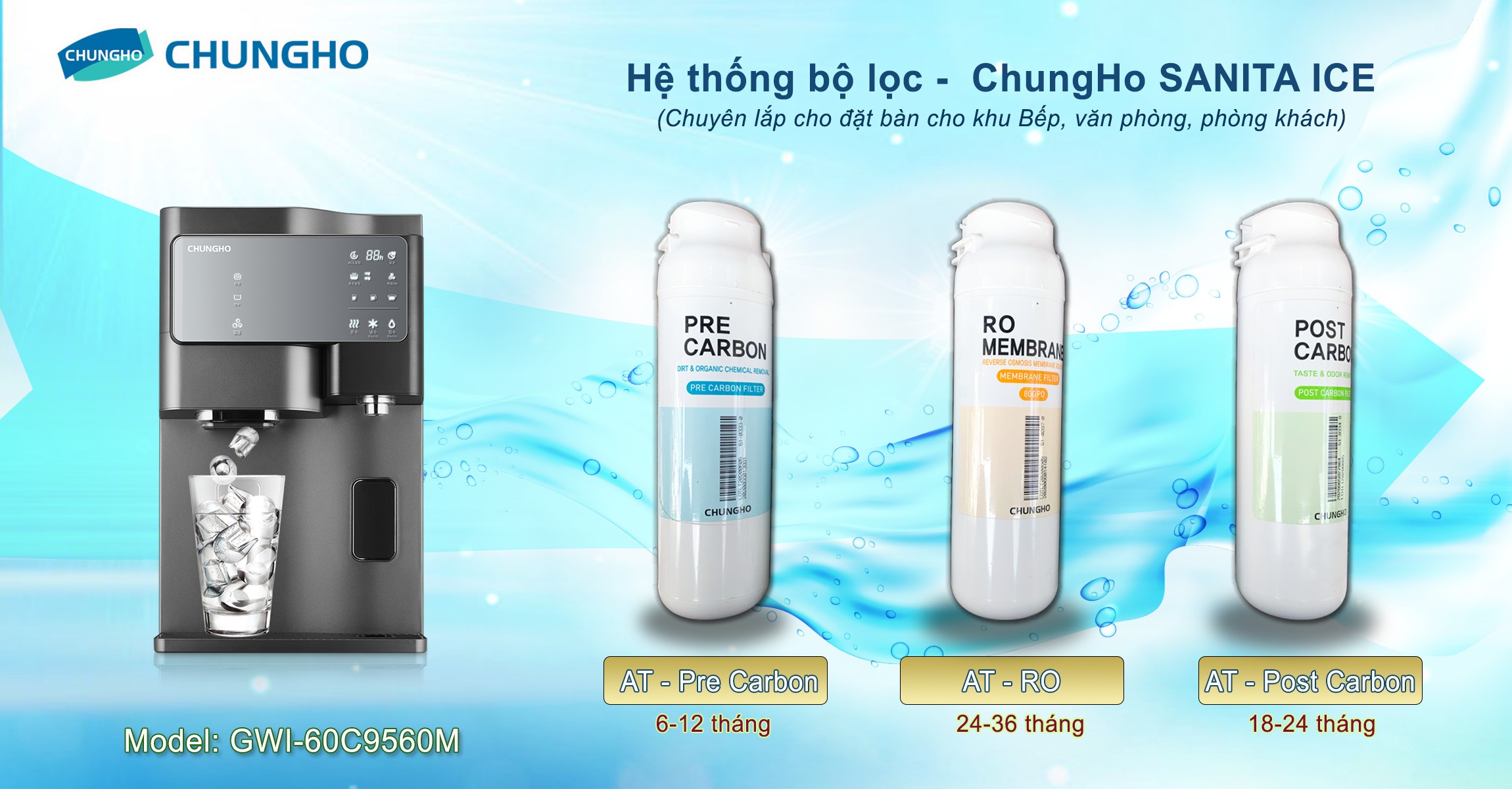 Sơ đồ bộ lọc máy lọc nước Chungho SANITA ICE