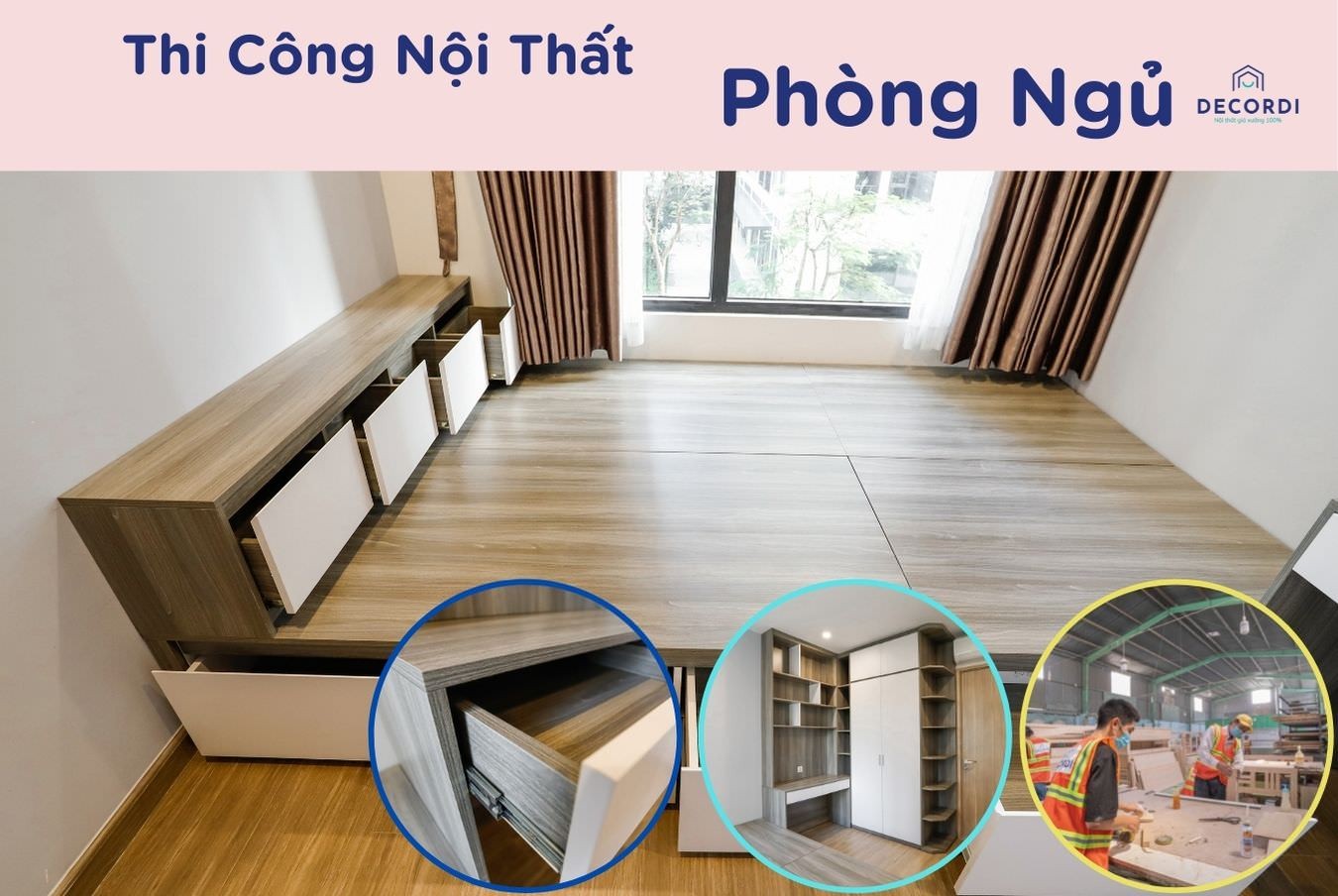 Hình ảnh thi công nội thất phòng ngủ trọn gói