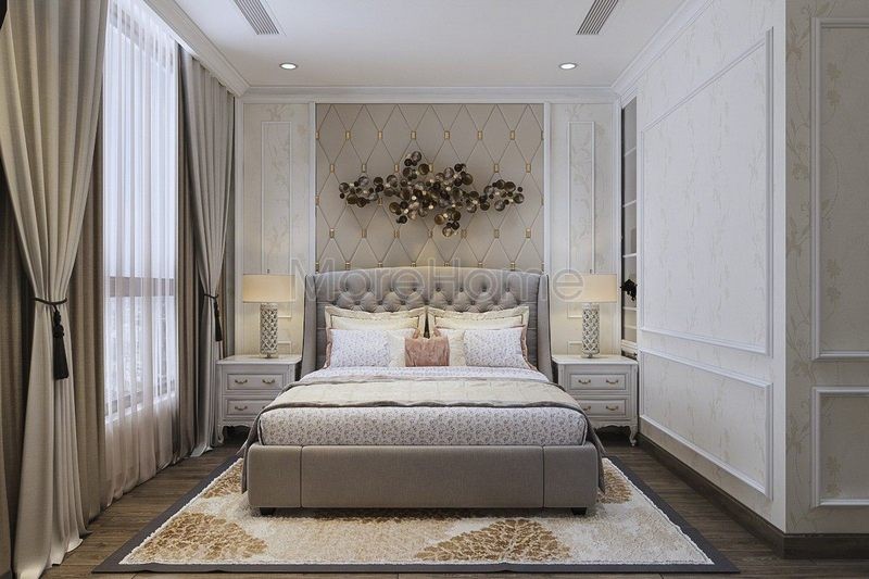 Thiết kế phòng ngủ tân cổ điển lộng lẫy với đèn trần