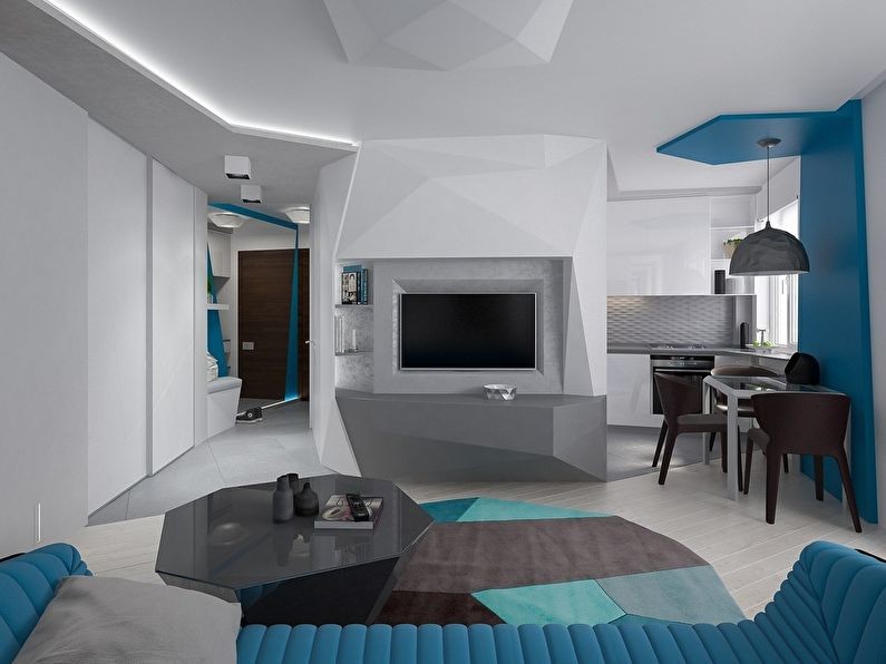 Thiết kế căn hộ chung cư 50m2 2 phòng ngủ