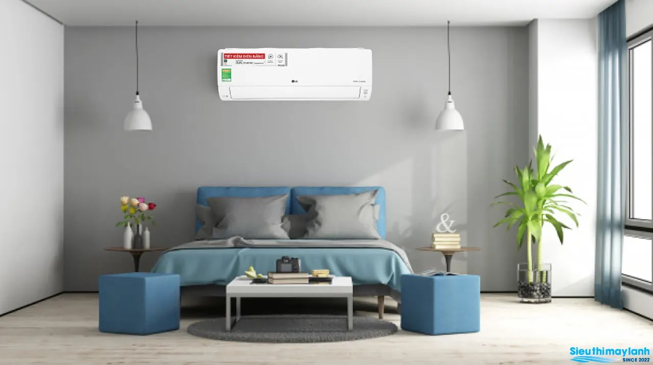 Máy lạnh LG 1 ngựa Inverter: Thiết kế hiện đại, màu trắng tinh tế