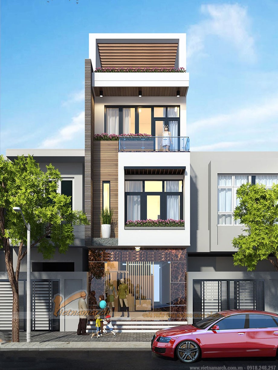 Mẫu nhà phố 3 tầng có thiết kế phòng ngủ tại tầng trệt