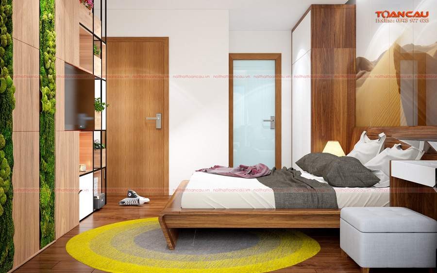 Ý tưởng trang trí phòng ngủ vuông đơn giản và tối giản