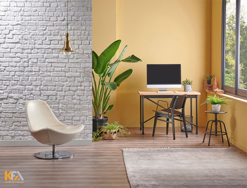 Bàn làm việc nhỏ gọn chất liệu gỗ trong phòng ngủ
