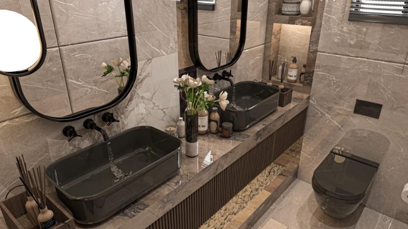 Chi tiết khu vực giường và bàn đầu giường trong thiết kế phòng ngủ 30m2