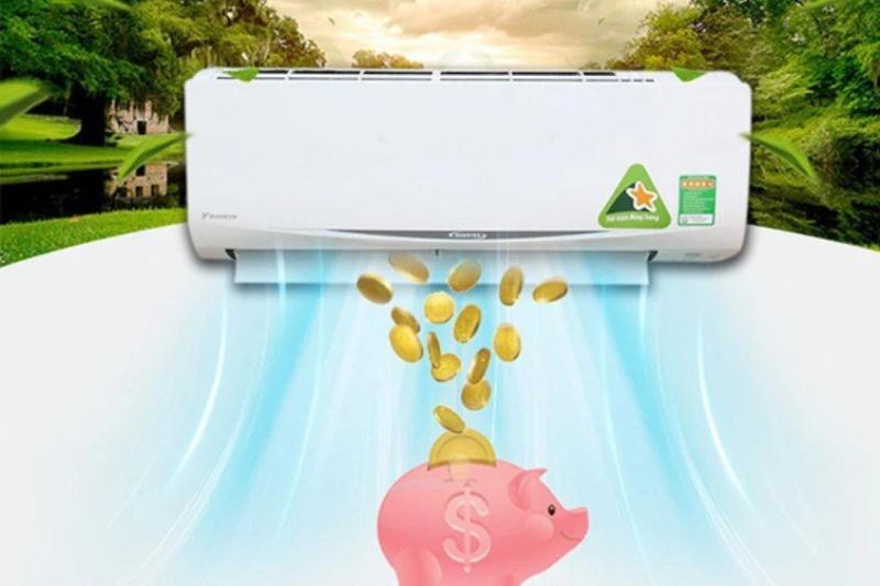 Biểu tượng tiền tệ thể hiện lợi ích tiết kiệm điện từ chế độ Clean máy lạnh Mitsubishi