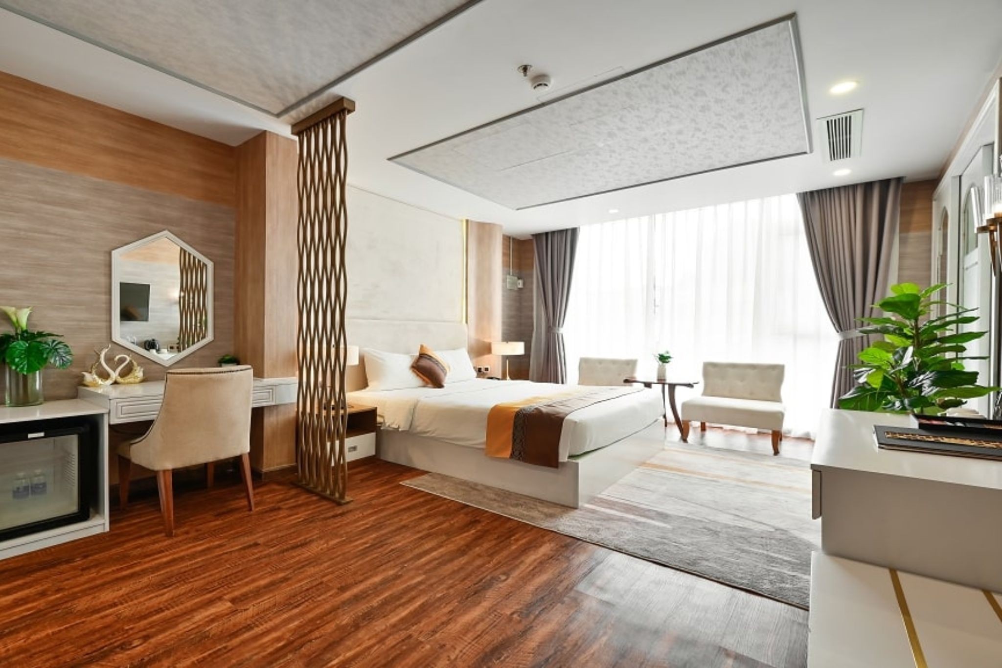 Thiết kế nội thất phòng ngủ khách sạn 4 sao sang trọng, hiện đại