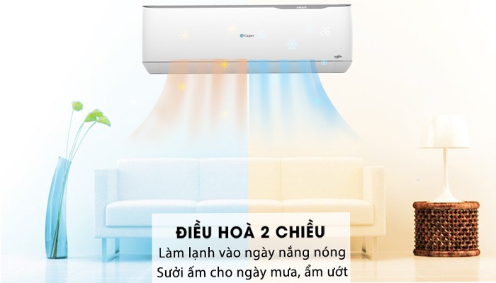 Điều hòa Casper 2 chiều mang lại hơi ấm