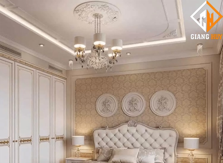 Mẫu trần thạch cao phong cách tân cổ điển cho phòng ngủ