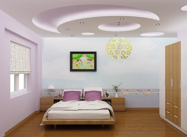 Thiết kế la phông phòng ngủ đơn giản, hiện đại