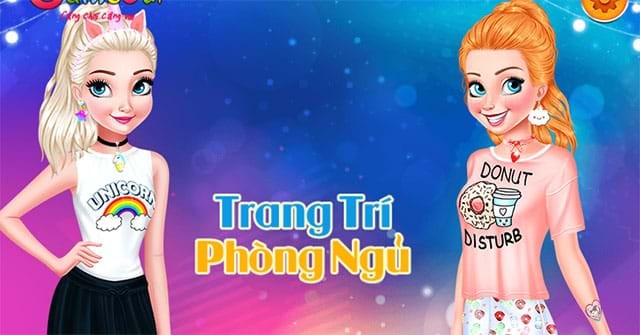 Hình ảnh minh họa game trang trí phòng ngủ với nội thất sắc màu