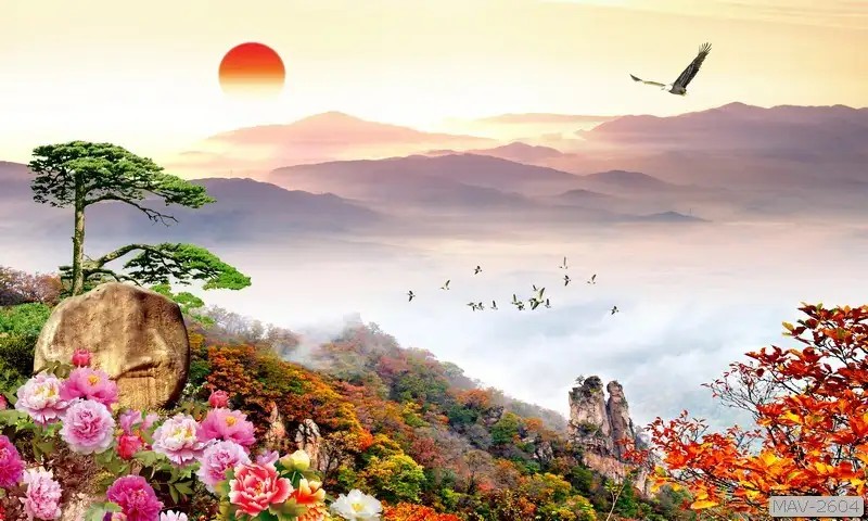 Giấy dán tường 3D chủ đề thành phố tạo chiều sâu ấn tượng cho phòng ngủ