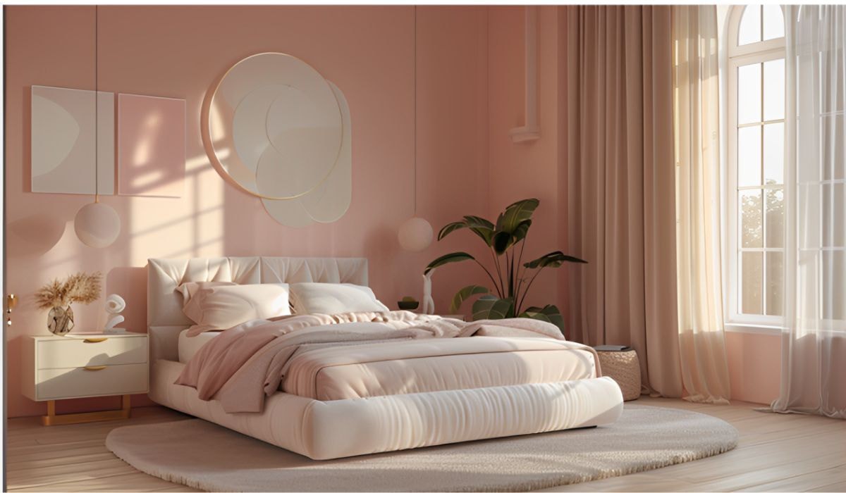 Các đường nét nội thất nhẹ nhàng mang đến vẻ đẹp tinh tế cho căn phòng ngủ bình dân của nữ giới