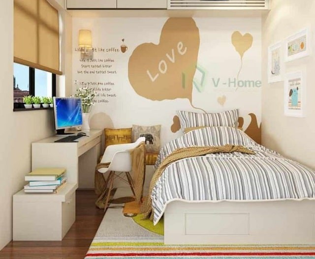 Mẫu thiết kế phòng ngủ 15m2 với nội thất tối giản tạo cảm giác thoáng đãng