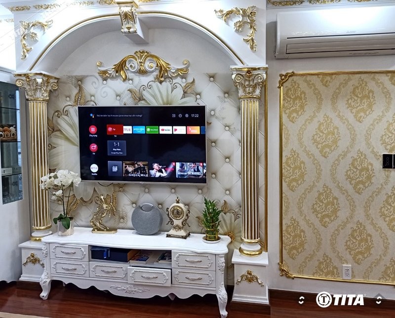 Tranh dán tường 3D phong cách cổ điển cho phòng ngủ căn hộ