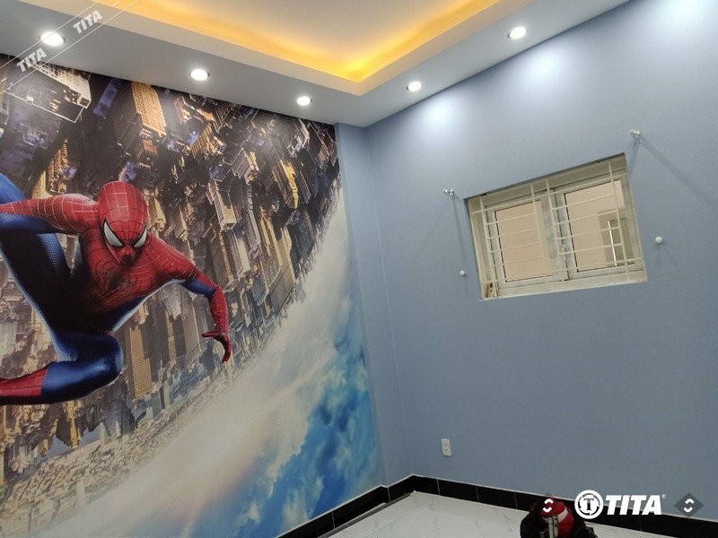 Tranh dán tường hoạt hình xe hơi cho phòng ngủ bé trai