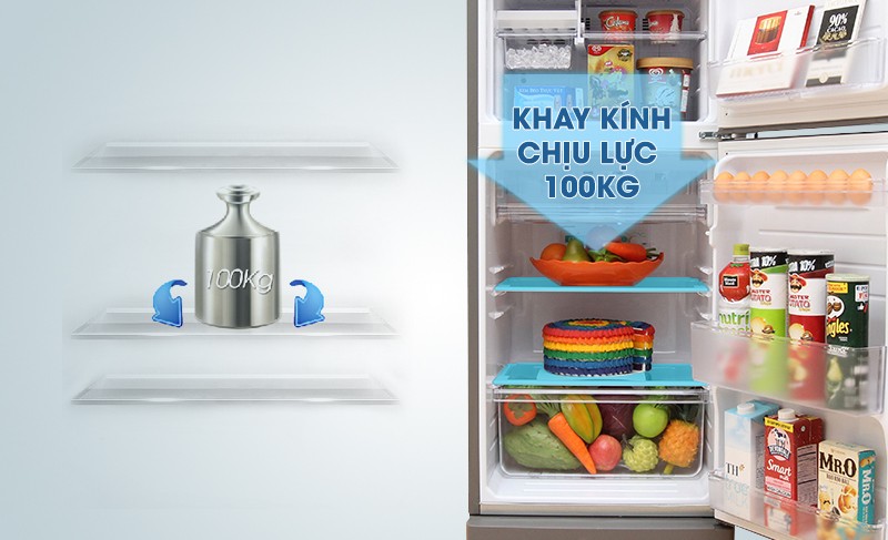Kệ kính cường lực chịu lực tốt trong tủ lạnh Sharp