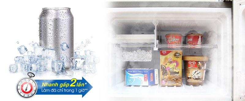 Khay đá của tủ lạnh Sharp SJ-174E-BS giúp làm đá nhanh