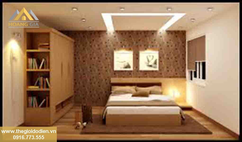 Ánh sáng đèn LED ấm áp trong phòng ngủ tạo không gian thư giãn