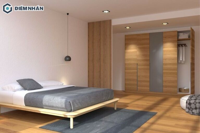 Vách ngăn phòng ngủ bằng ván ép phong cách Nhật Bản