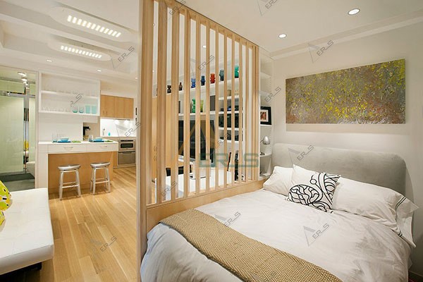 Vách ngăn phòng ngủ đa năng bằng nhựa đơn giản