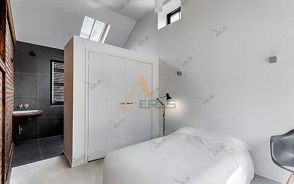 Vách ngăn phòng ngủ đa năng bằng tủ gỗ dày