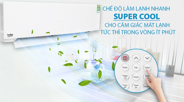 Chế độ làm lạnh nhanh Super Cool trên máy lạnh Beko RSVC10AV-i