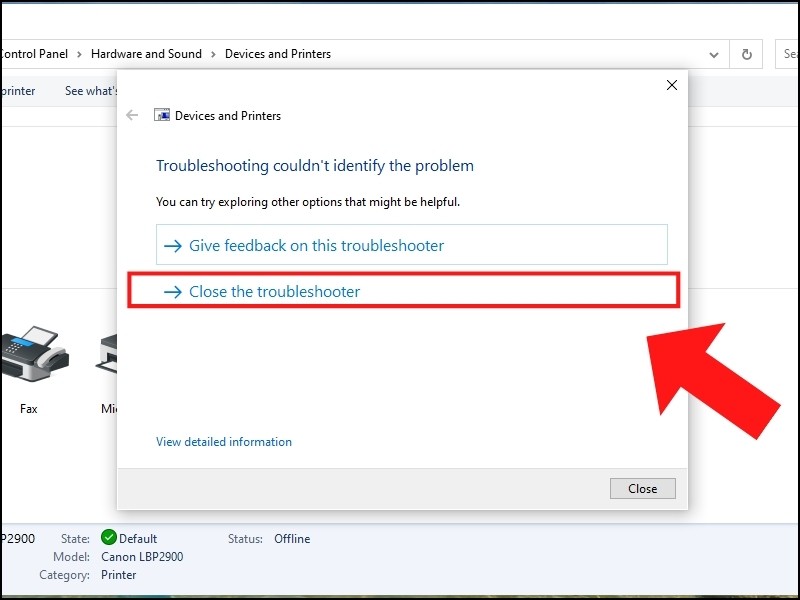Các bước khắc phục lỗi Win 10 không nhận máy in Canon 2900 hiệu quả