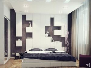 Thiết kế phòng ngủ 8 mét vuông với sàn gỗ ấm áp