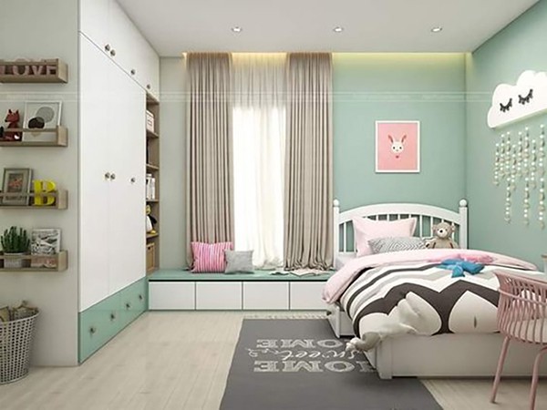 Hình ảnh căn phòng ngủ đẹp hiện đại với tông màu trung tính và bố cục hợp lý